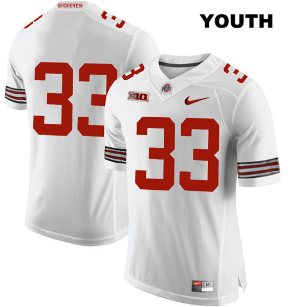 Ohio State Buckeyes Youth Master Teague #33 White Authentic Nike No Name College NCAA Stitched Football Jersey FV19K05NQ